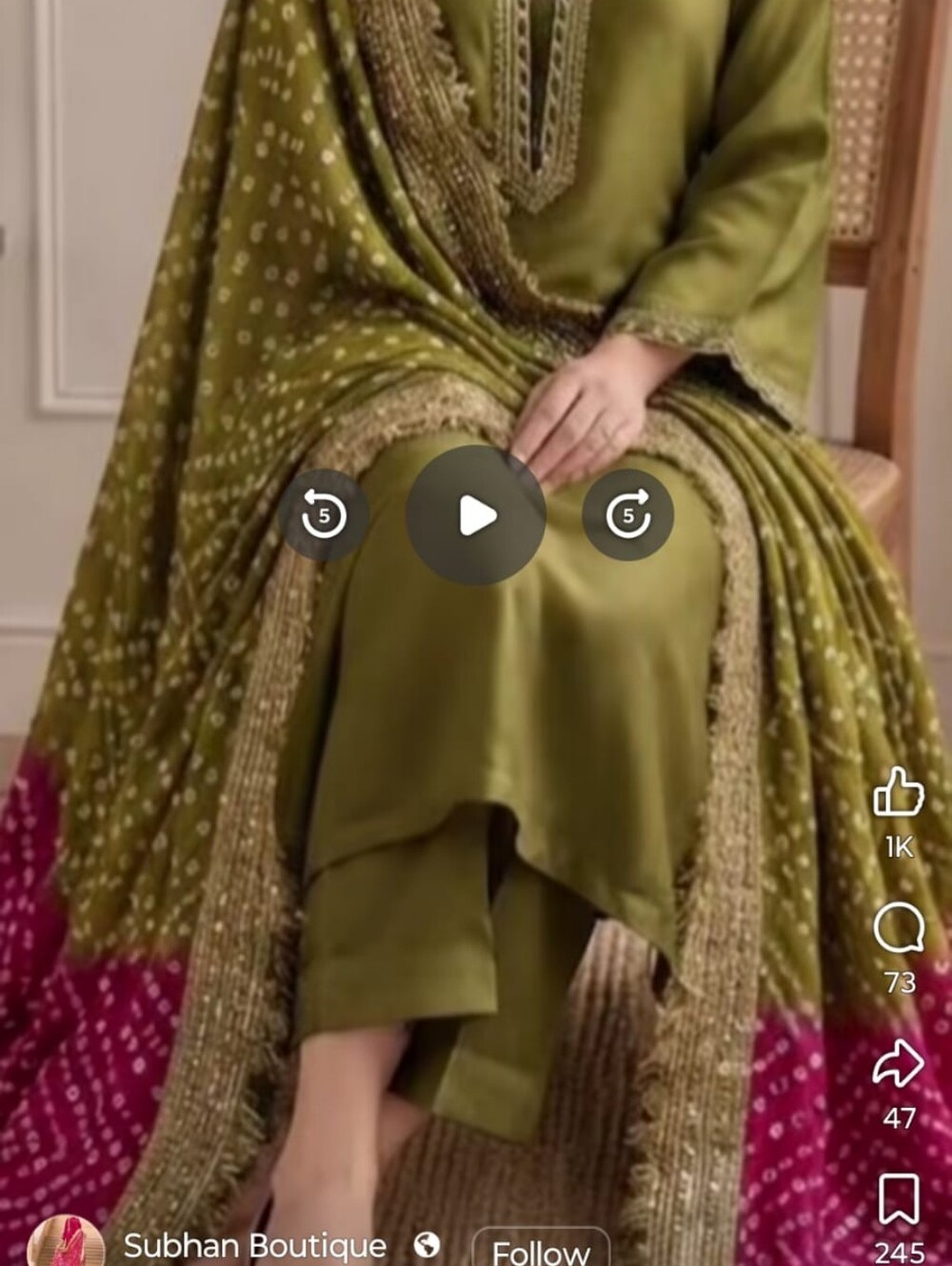 Olive Green Heavy Pakistani Suit